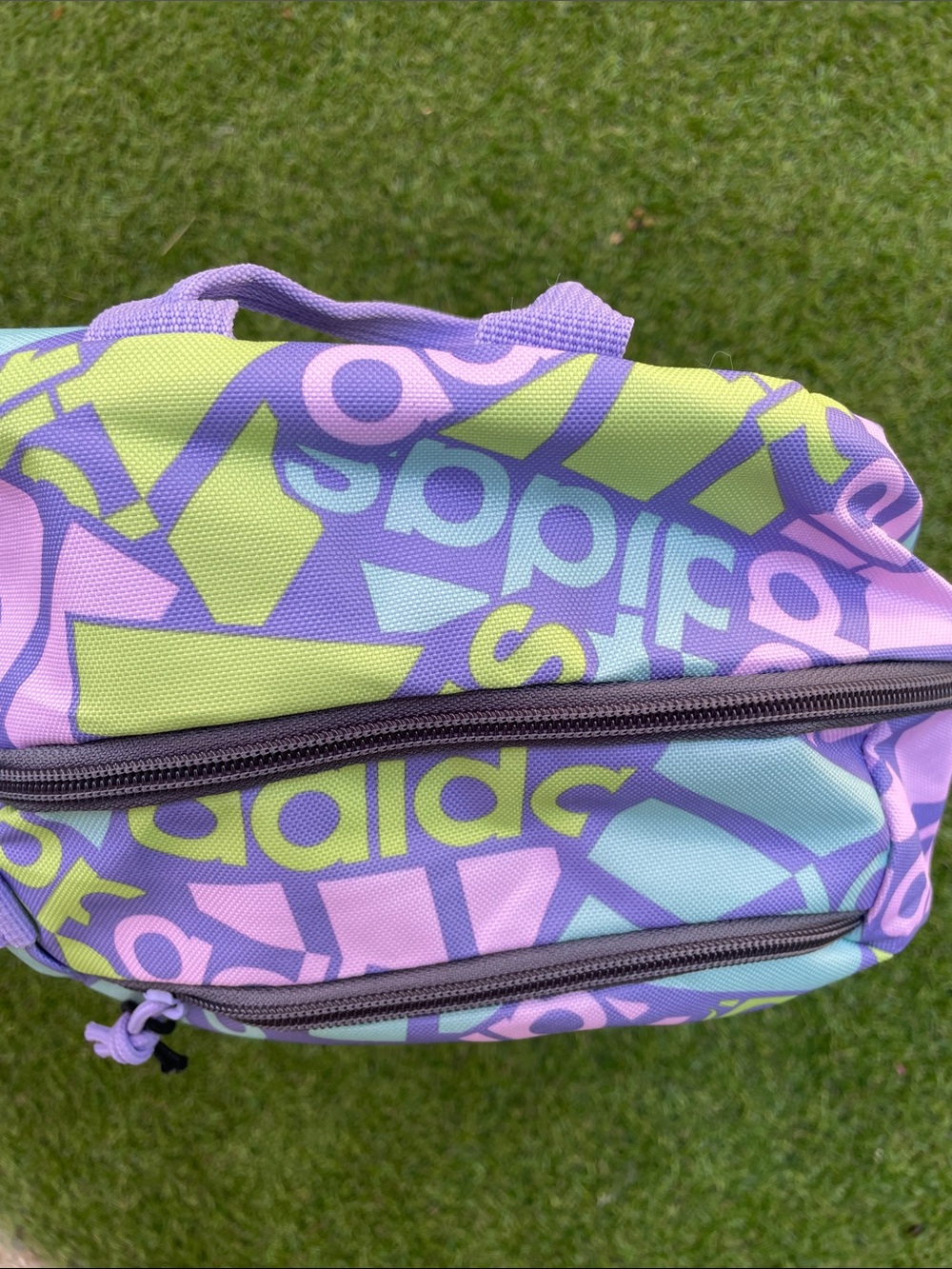 adidas Multicolor Logo Backpack in Purple, Mint & Lime - Picture 4 of 16